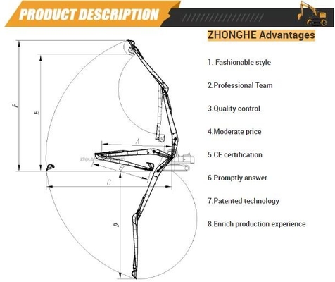 Graafmachine CAT Long Arm 18 22 30 meter voor Zoomlion Hitachi Komatsu CAT