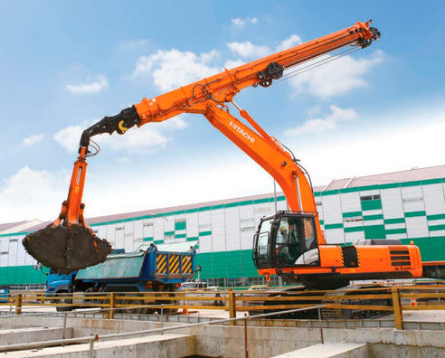 Driedelige telescopische giek betonpomp graafmachine long reach giek voor CAT Hitachi Kobelco