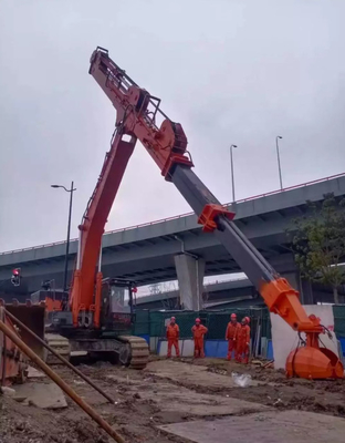 Driedelige telescopische giek betonpomp graafmachine long reach giek voor CAT Hitachi Kobelco