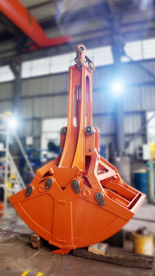 Heavy Duty Single Cylinder Clamshell Bucket, Excavator Shell Grab Bucket voor de bouw, mijnbouw en bulk material handling