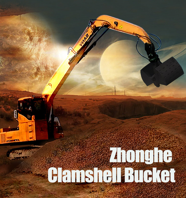 Hydraulisch Graafwerktuig Clamshell Bucket, de Dubbele Emmer van Cilindersclamshell voor Graafwerktuig