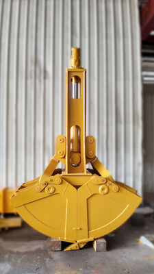 Hydraulische grijperbak met enkele cilinder en grijperbak voor het hanteren van zandsteen