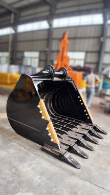 High-Capacity Excavator Rock Sorting Bucket with Mesh for Material Separation