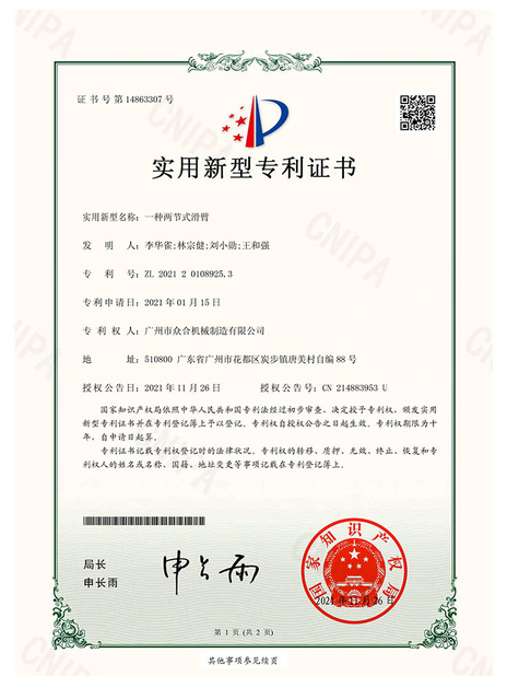 China Kaiping Zhonghe Machinery Manufacturing Co., Ltd Certificaten